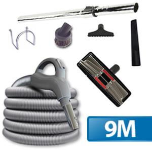 Trousse : Flexible interrupteur de 9m + 6 accessoires pour aspirateur central