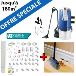 Aspirateur central VISUAL250 + Flexible inter on/off de 9m + 6 ACC + KIT DE BASE + VACPAN